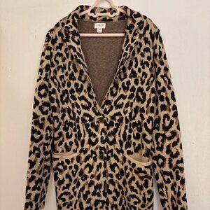 J. Crew Open Front Sophie Leopard Print Blazer, Sz XS